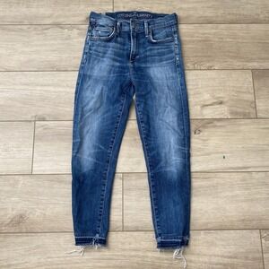 Citizens of humanity Rocket Crop High Rise Skinny 25 Cropped raw hem jeans